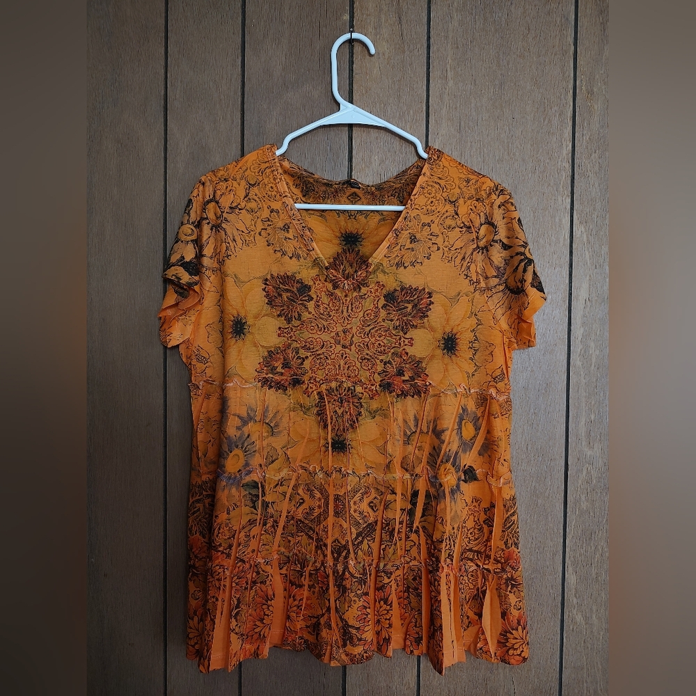 Floral Orange Women's Top